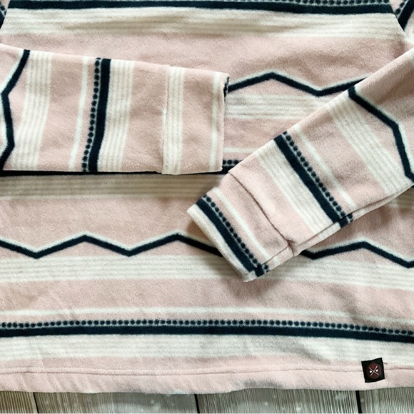 NWT Mountain and Isles Fleece Striped Turtleneck Sweatshirt - Picture 8 of 9